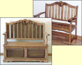 wildlife decor, Wooden Benches, solid wood benches, oak bench