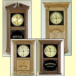 custom etched clocks and golfing clock