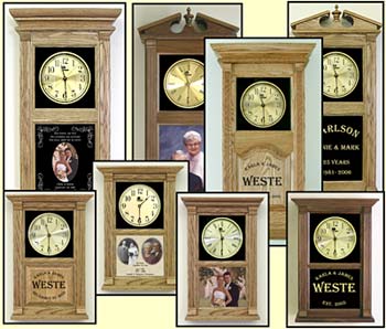 Personalized Wedding Clocks and etched wedding photo clocks