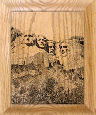 etched Mt. Rushmore clock