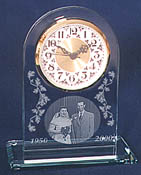 etched glass arch clock