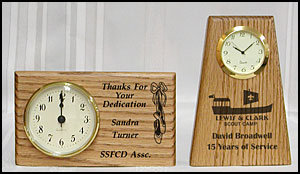 awards clock, retirement award, personalized desk clock